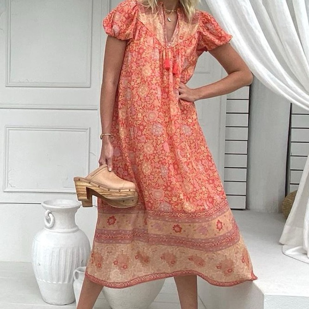 Floral Orange Dress